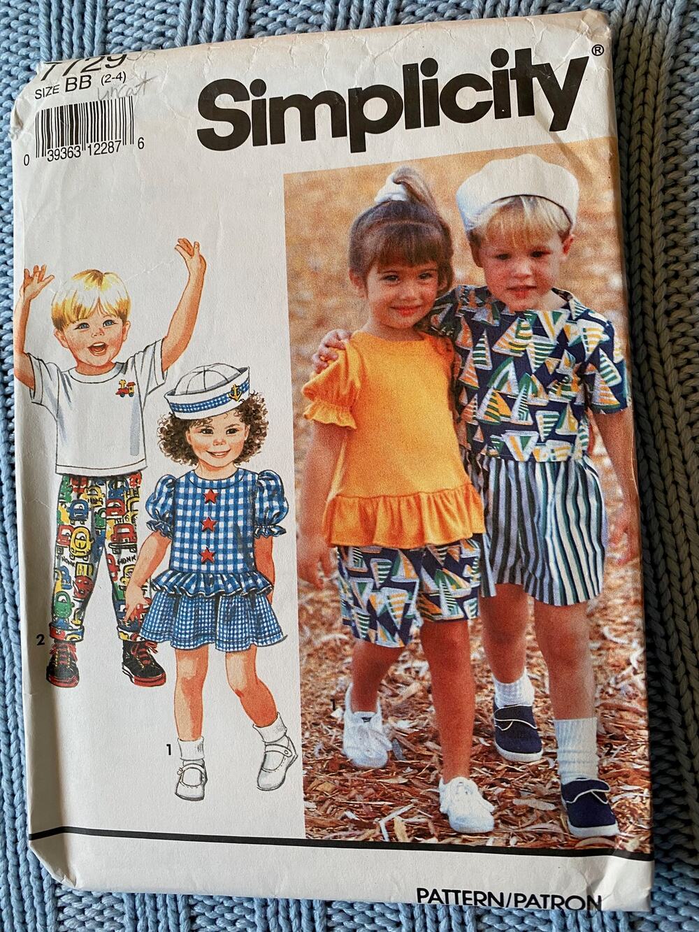 Simplicity Sewing pattern 7729 kids top skirt pants short